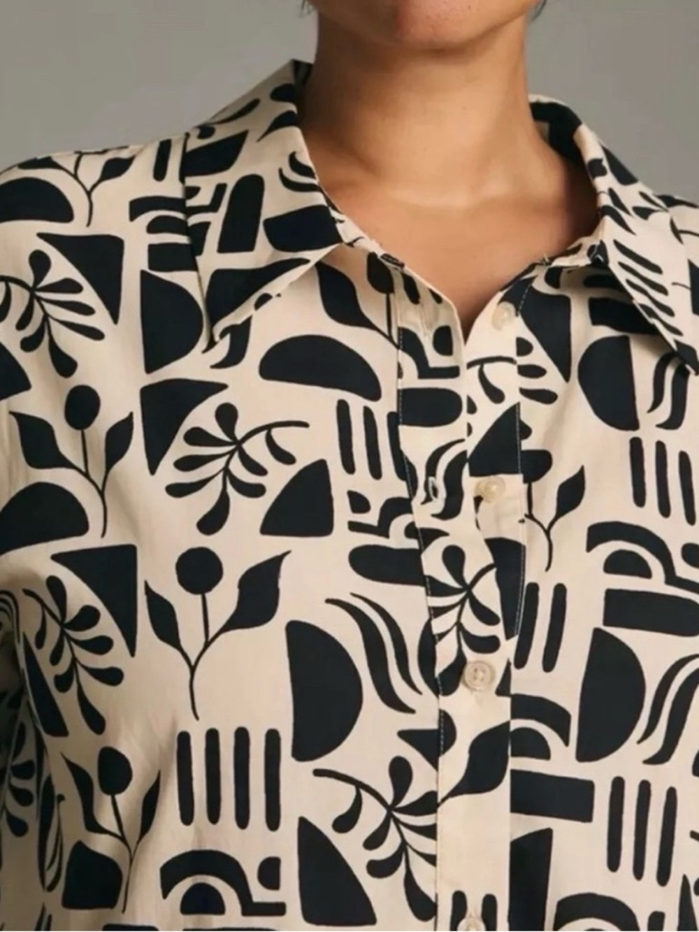 Maeve Anthropologie Bettina Tiered Shirt Dress Black Motif XL New - Picture 4 of 12